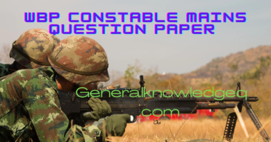 Wbp constable mains Question paper 2022